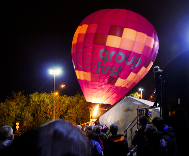 Hot-air balloon.