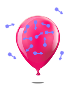 Pressure as cumulative force from moving gas molecules.