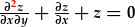 \frac{\partial^2z}{\partial x\partial y}+\frac{\partial z}{\partial x}+z=0