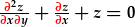 \frac{\partial^2z}{\partial x\partial y}+\frac{\partial z}{\partial x}+z=0