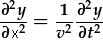 \frac{\partial^2y}{\partial y^2}=\frac{1}{v^2}\frac{\partial^2y}{\partial t^2}