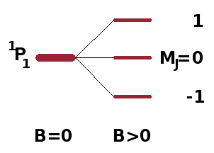 Schematic: The Zeeman effect.