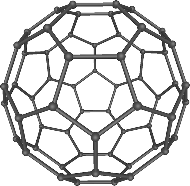 Buckminsterfullerene molecule.