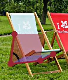 Dihedral angles in a deck chair.