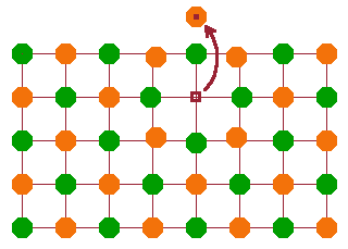 Schottky defect in a crystalline lattice.