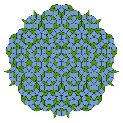 A quasicrystalline Penrose tiling.