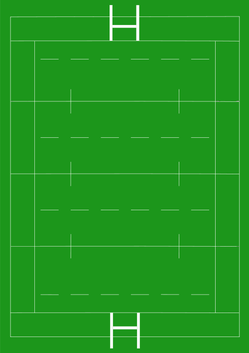 A rugby pitch from above.